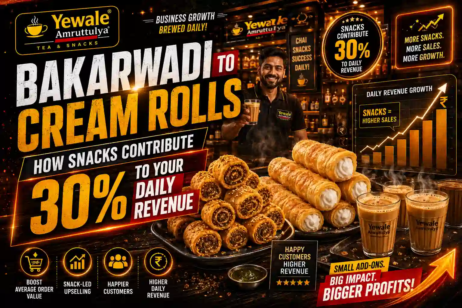 Bakarwadi to Cream Rolls: How Snacks Contribute 30% to Your Daily Revenue