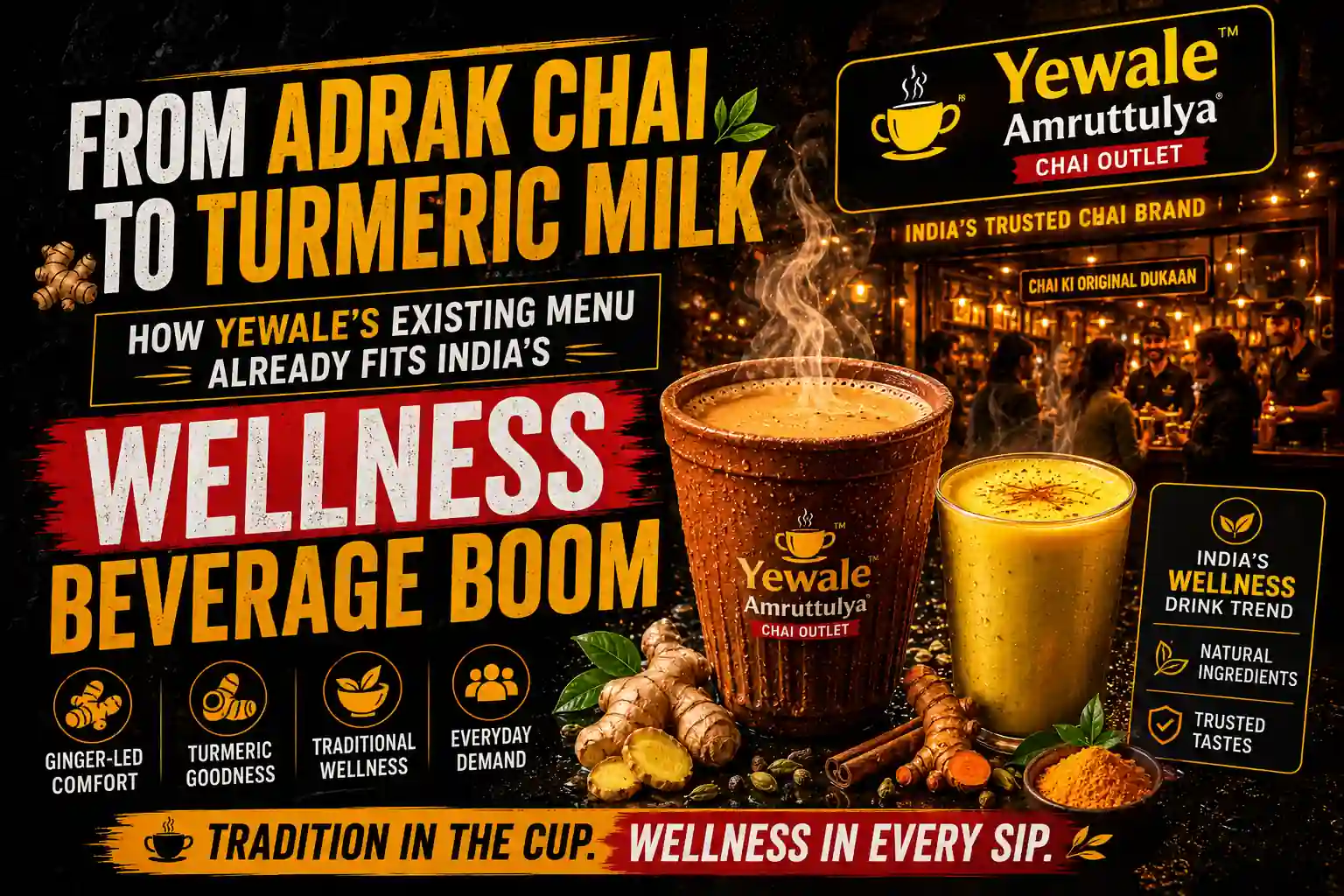 From Adrak Chai to Turmeric Milk: How Yewale's Existing Menu Already Fits India's Wellness Beverage Boom